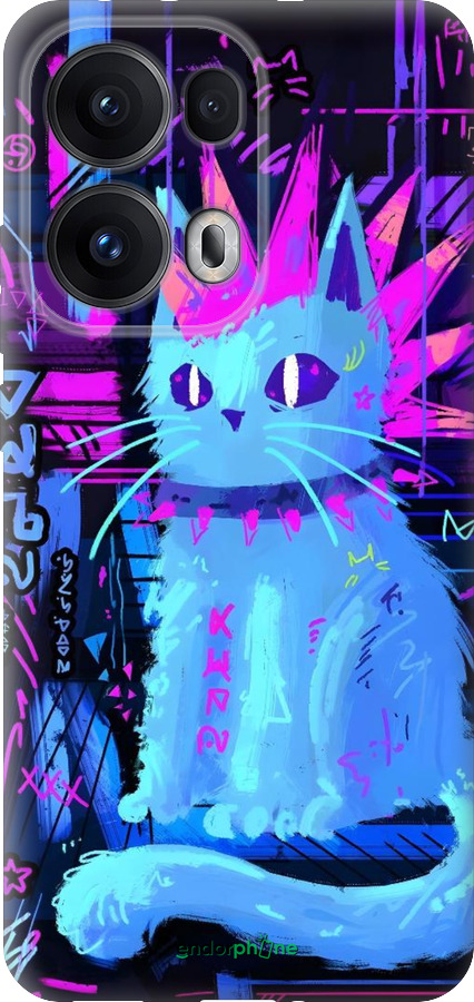 Силиконовый чехол Кот панк для Oppo Reno13 Pro - 6311u-3943 изображение 