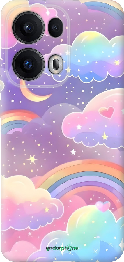 Силиконовый чехол Облака и радуга для Oppo Reno13 Pro - 6312u-3943 изображение 
