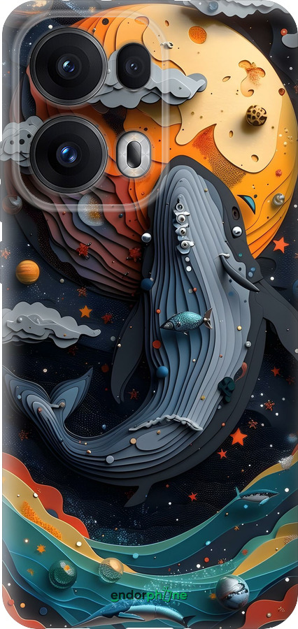 Силиконовый чехол Кит в космосе для Oppo Reno13 Pro - 6328u-3943 изображение 