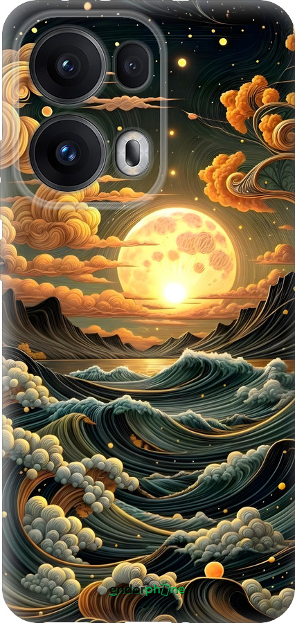 Силиконовый чехол Арт волны для Oppo Reno13 Pro - 6332u-3943 изображение 