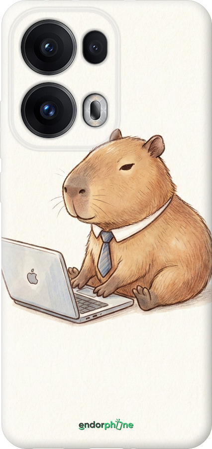 Силіконовий чехол Funny Capybara CEO Working для Oppo Reno13 Pro - 6777u-3943 изображение 