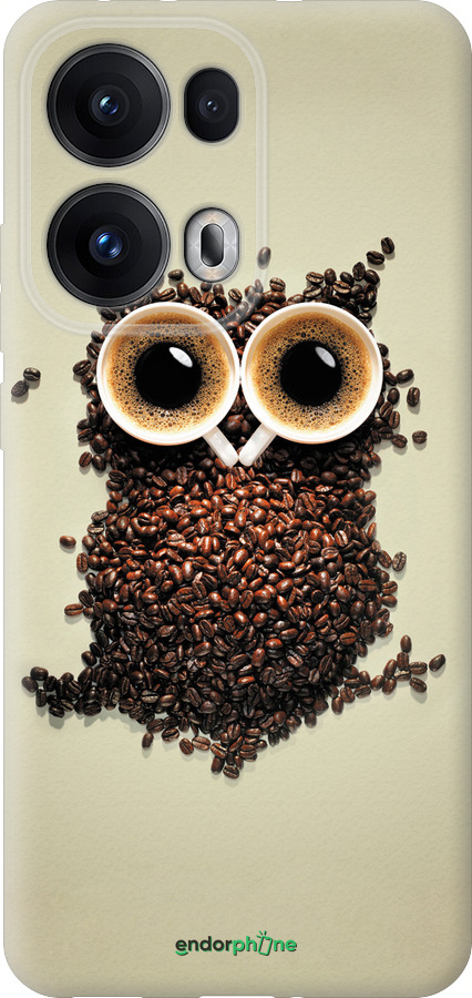 Силиконовый чехол Сова из кофе для Oppo Reno13 Pro - 777u-3943 изображение 