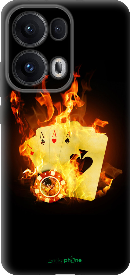 Силиконовый чехол Горящие карты для Oppo Reno13 Pro - 839u-3943 изображение 