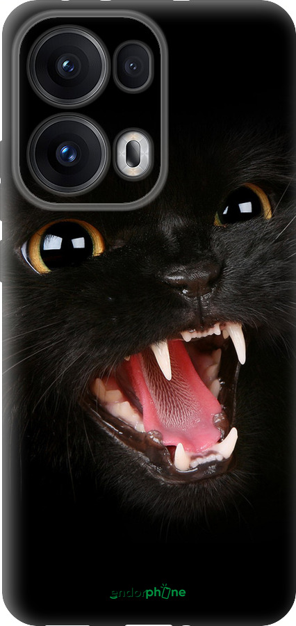 Силиконовый чехол Чёрная кошка для Oppo Reno13 Pro - 932u-3943 изображение 