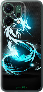 Силиконовый чехол Бело-голубой огненный дракон для Oppo RENO14 5G - 113u-4058 изображение 