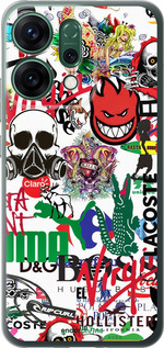 Силиконовый чехол Many different logos для Oppo RENO14 5G - 4022u-4058 изображение 