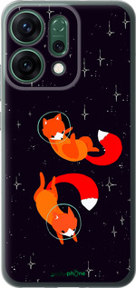 Силиконовый чехол Лисички в космосе для Oppo RENO14 5G - 4519u-4058 изображение 