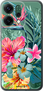 Силиконовый чехол Тропические цветы v1 для Oppo RENO14 5G - 4667u-4058 изображение 