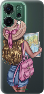 Силиконовый чехол Девушка с картой для Oppo RENO14 5G - 4704u-4058 изображение 