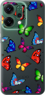 Силиконовый чехол Красочные мотыльки для Oppo RENO14 5G - 4761u-4058 изображение 