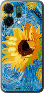 Силіконовий чехол Квіти жовто-блакитні  для Oppo RENO14 5G - 5308u-4058 изображение 