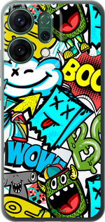 Силиконовый чехол Стикеры v4 для Oppo RENO14 5G - 5508u-4058 изображение 