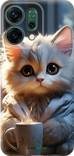 Силіконовий чехол Білий кіт для Oppo RENO14 5G - 5646u-4058 изображение 