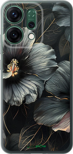 Силиконовый чехол Черные цветы для Oppo RENO14 5G - 6031u-4058 изображение 