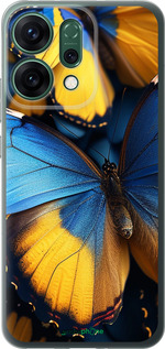 Силиконовый чехол Желто-голубые бабочки для Oppo RENO14 5G - 6046u-4058 изображение 
