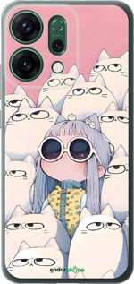 Силиконовый чехол Малышка с котами для Oppo RENO14 5G - 6295u-4058 изображение 