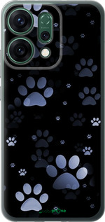 Силиконовый чехол С синими отпечатками лап для Oppo RENO14 5G - 6441u-4058 изображение 