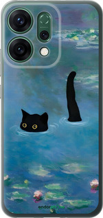 Силиконовый чехол С изображением кота и водяной лилии Monet для Oppo RENO14 5G - 6519u-4058 изображение 