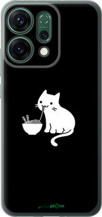 Силиконовый чехол С милым котом на черном фоне для Oppo RENO14 5G - 6528u-4058 изображение 