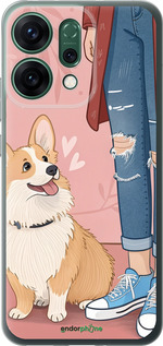 Силиконовый чехол Корги 3 для Oppo RENO14 5G - 6707u-4058 изображение 