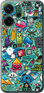 Силиконовый чехол Стикер бомбинг 1 для Oppo RENO14 5G - 693u-4058 изображение 