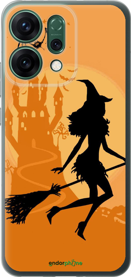 Силиконовый чехол Ведьма на метле для Oppo RENO14 5G - 1184u-4058 изображение 
