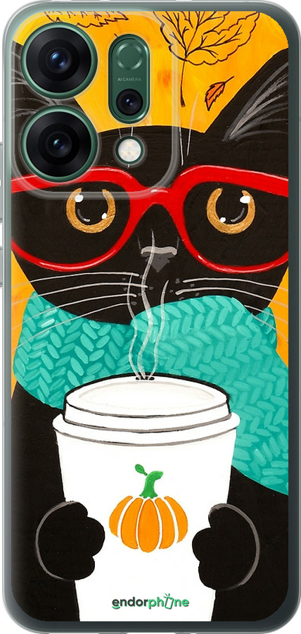 Силиконовый чехол Осенний кот для Oppo RENO14 5G - 4026u-4058 изображение 