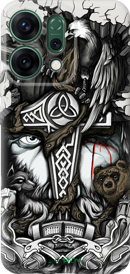 Силіконовий чехол Тату Вікінг для Oppo RENO14 5G - 4098u-4058 изображение 