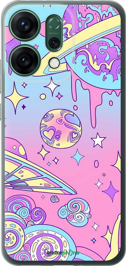 Силиконовый чехол Розовая галактика для Oppo RENO14 5G - 4146u-4058 изображение 