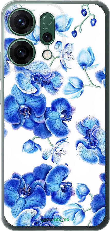 Силиконовый чехол Голубые орхидеи для Oppo RENO14 5G - 4406u-4058 изображение 