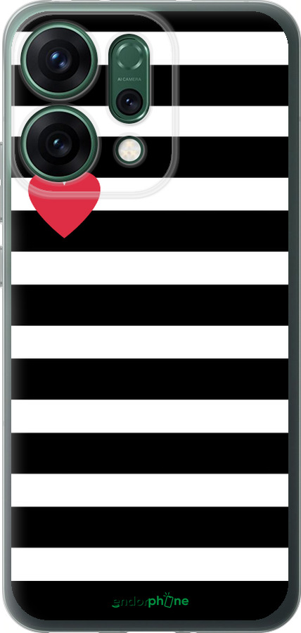 Силиконовый чехол Черно-белые полосы для Oppo RENO14 5G - 4461u-4058 изображение 