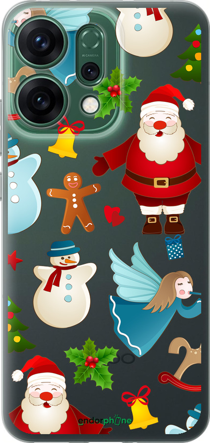 Силиконовый чехол Новогодний 1 для Oppo RENO14 5G - 4614u-4058 изображение 