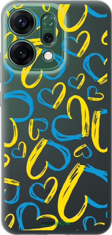 Силиконовый чехол Сердца UA для Oppo RENO14 5G - 5292u-4058 изображение 