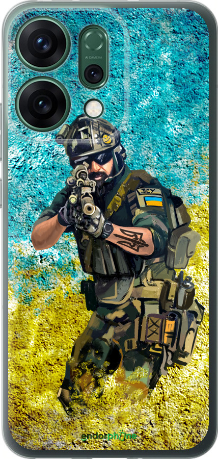 Силиконовый чехол Воин ЗСУ для Oppo RENO14 5G - 5311u-4058 изображение 