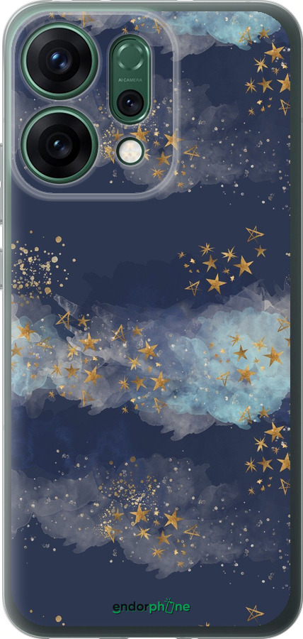 Силиконовый чехол Ночь золотые звезды для Oppo RENO14 5G - 5421u-4058 изображение 