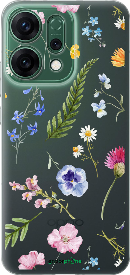 Силиконовый чехол Цветочный фон v2 для Oppo RENO14 5G - 5472u-4058 изображение 