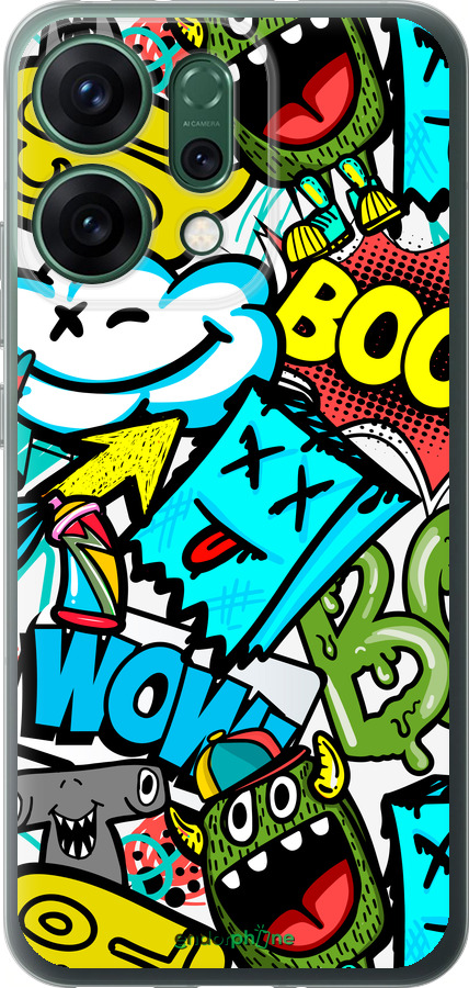 Силиконовый чехол Стикеры v4 для Oppo RENO14 5G - 5508u-4058 изображение 