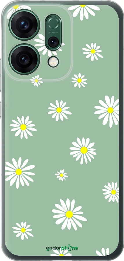 Силиконовый чехол Ромашки v4 для Oppo RENO14 5G - 5603u-4058 изображение 