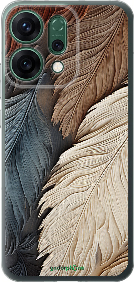 Силиконовый чехол Листья в стиле бохо для Oppo RENO14 5G - 5643u-4058 изображение 