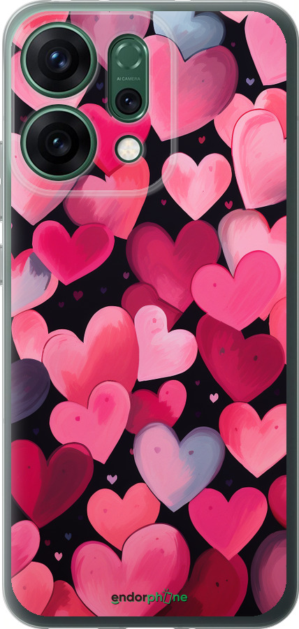 Силиконовый чехол Сердечки 4 для Oppo RENO14 5G - 5662u-4058 изображение 