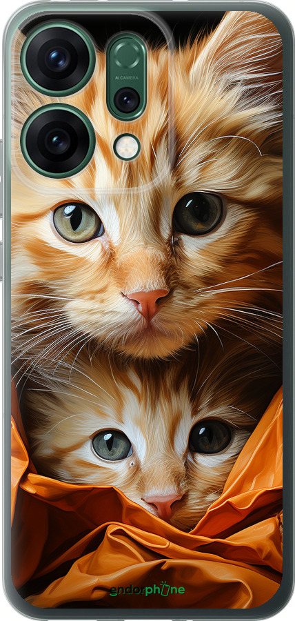 Силиконовый чехол Котики 2 для Oppo RENO14 5G - 5664u-4058 изображение 