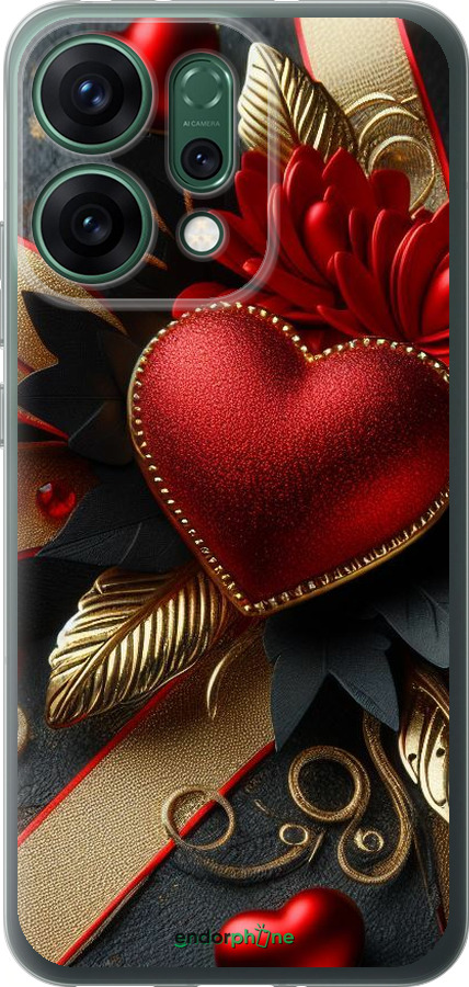 Силиконовый чехол Сердечки v2 для Oppo RENO14 5G - 5832u-4058 изображение 