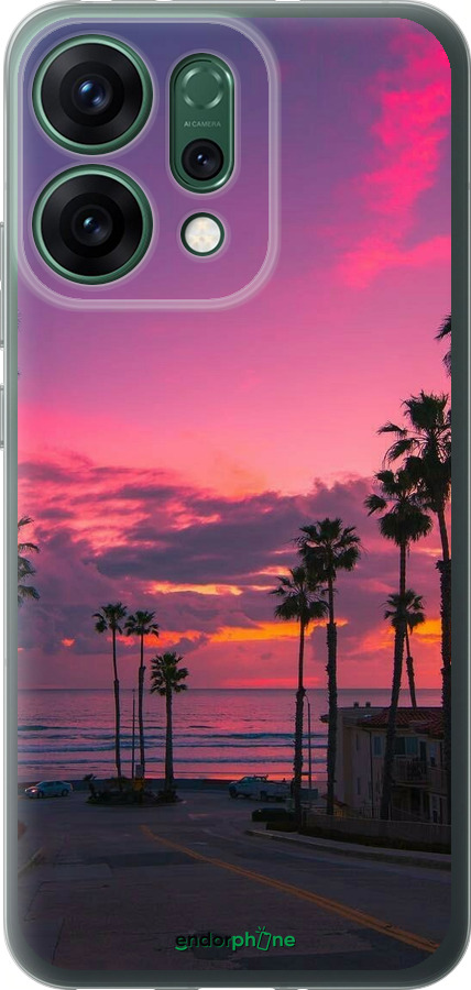 Силиконовый чехол Пальмы для Oppo RENO14 5G - 5873u-4058 изображение 