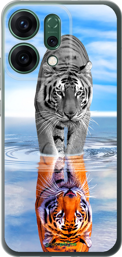 Силиконовый чехол Тигр для Oppo RENO14 5G - 6016u-4058 изображение 