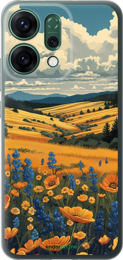 Силиконовый чехол Украинское поле для Oppo RENO14 5G - 6082u-4058 изображение 