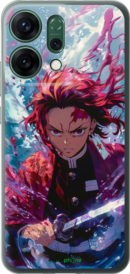 Силиконовый чехол Танджиро Камадо: Клинок рассекающий демонов для Oppo RENO14 5G - 6111u-4058 изображение 