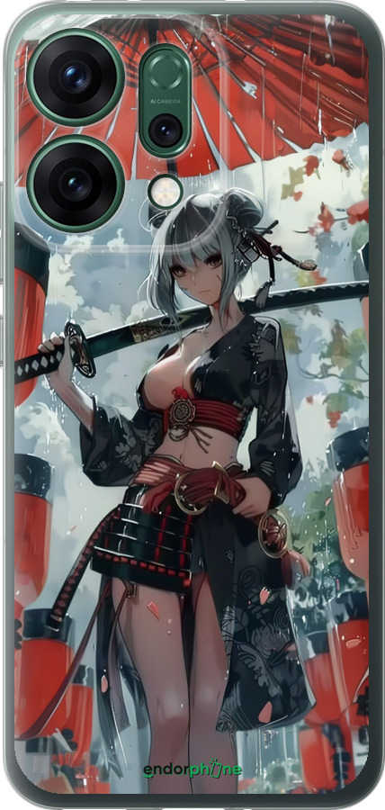 Силиконовый чехол Гейша-воин для Oppo RENO14 5G - 6124u-4058 изображение 