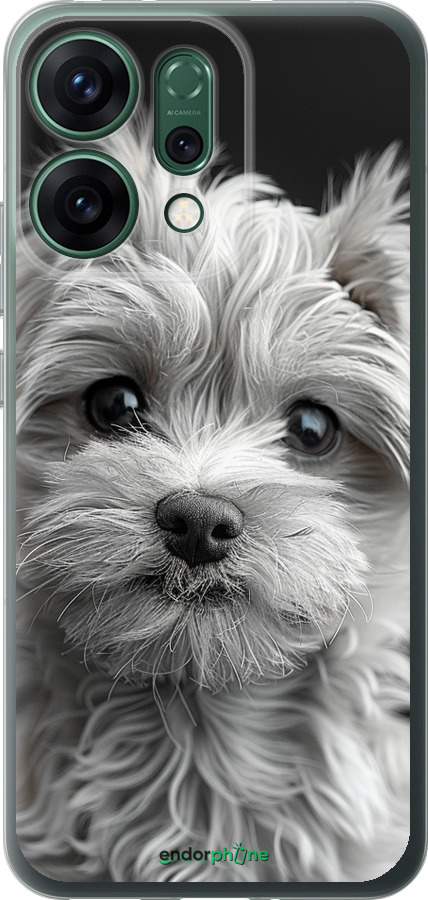 Силиконовый чехол Мальтипу на чорном фоне для Oppo RENO14 5G - 6156u-4058 изображение 