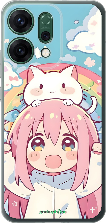 Силиконовый чехол Девочка аниме радуга для Oppo RENO14 5G - 6304u-4058 изображение 