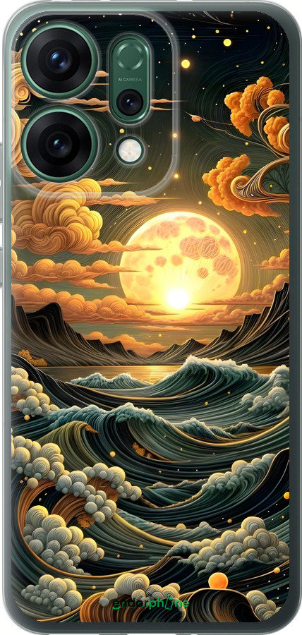 Силиконовый чехол Арт волны для Oppo RENO14 5G - 6332u-4058 изображение 